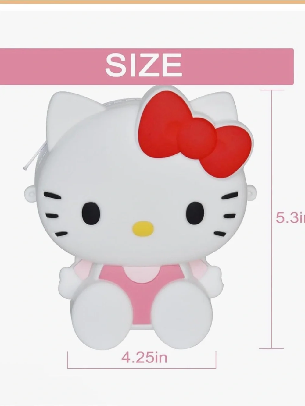 Hello Kitty White & Pink Silicone Crossbody Bag with Red Bow